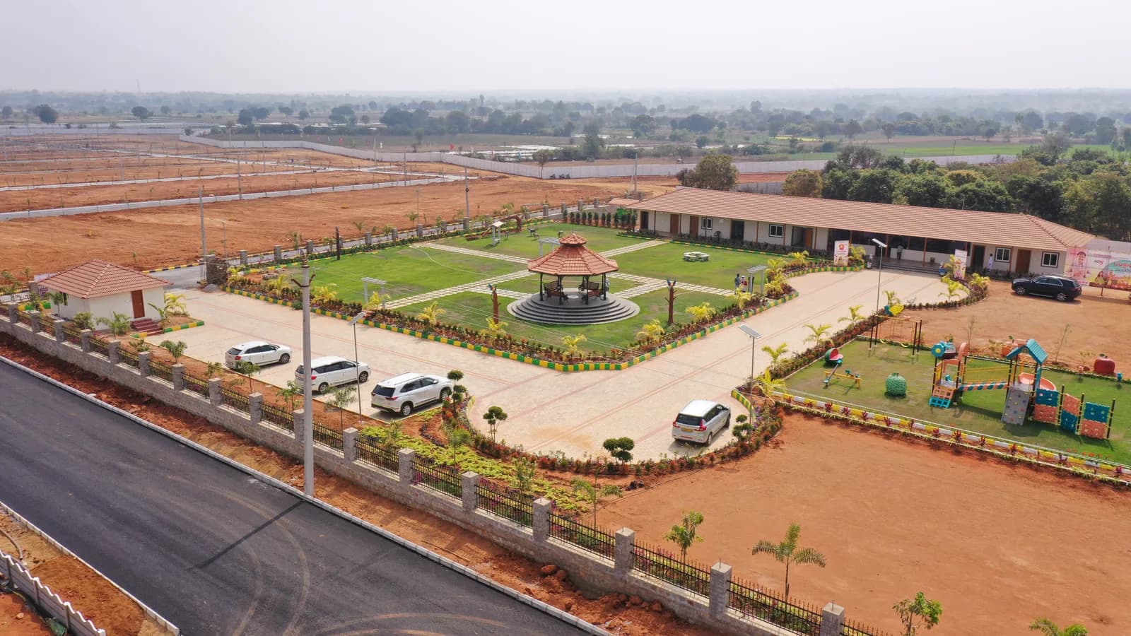 Aerial entrance view