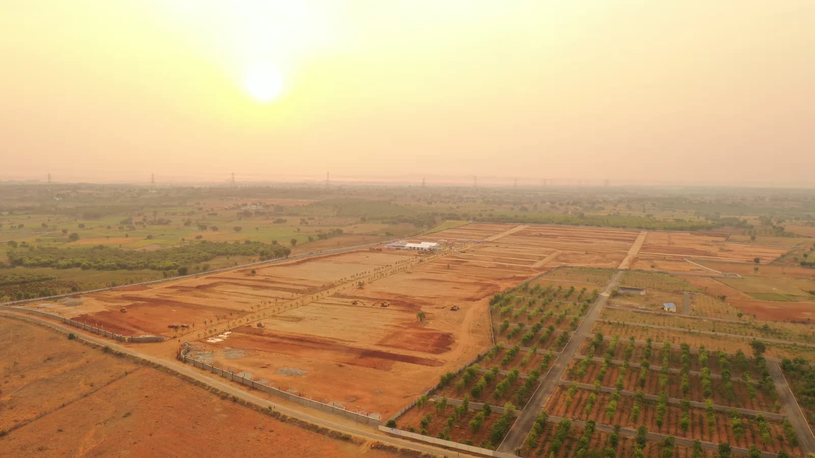 Sunset aerial view